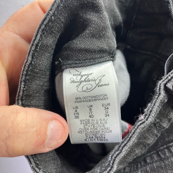 NYDJ Not Your Daughters Jeans Black Straight Flap Pocket Jeans Womens 4 2362 - Picture 3 of 10